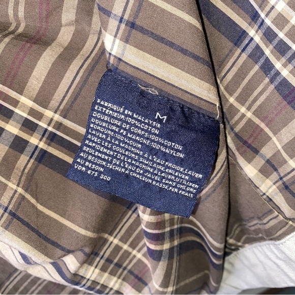 Vintage Nautica Medium Longer Canvas Utility Work Coat Jacket w/ Leather Collar - Picture 14 of 16